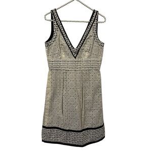 ANNA SUI Dress Womens 6 A line Short Lace Eyelet Overlay babydoll tea fairy